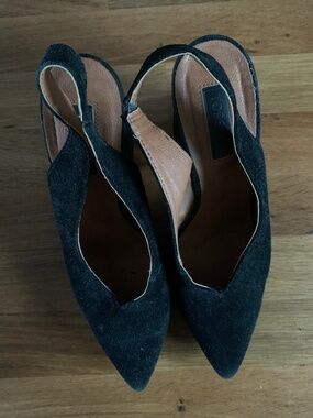 Topshop suede box heel shoes